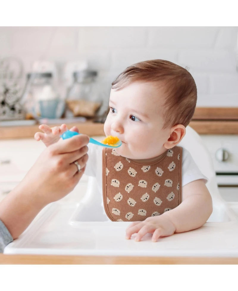 The Peanutshell Soft Neautral Terry Baby Bib 10 Pack Set, Feeding, Teething, Drooling