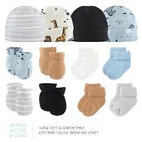 The Peanutshell Baby Boys Newborn Layette Gift Set Boys, Blue Safari, 30 Essential Pieces