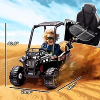 Aosom 12V Kids Utv with Music, Lights, MP3/Usb, Suspension,