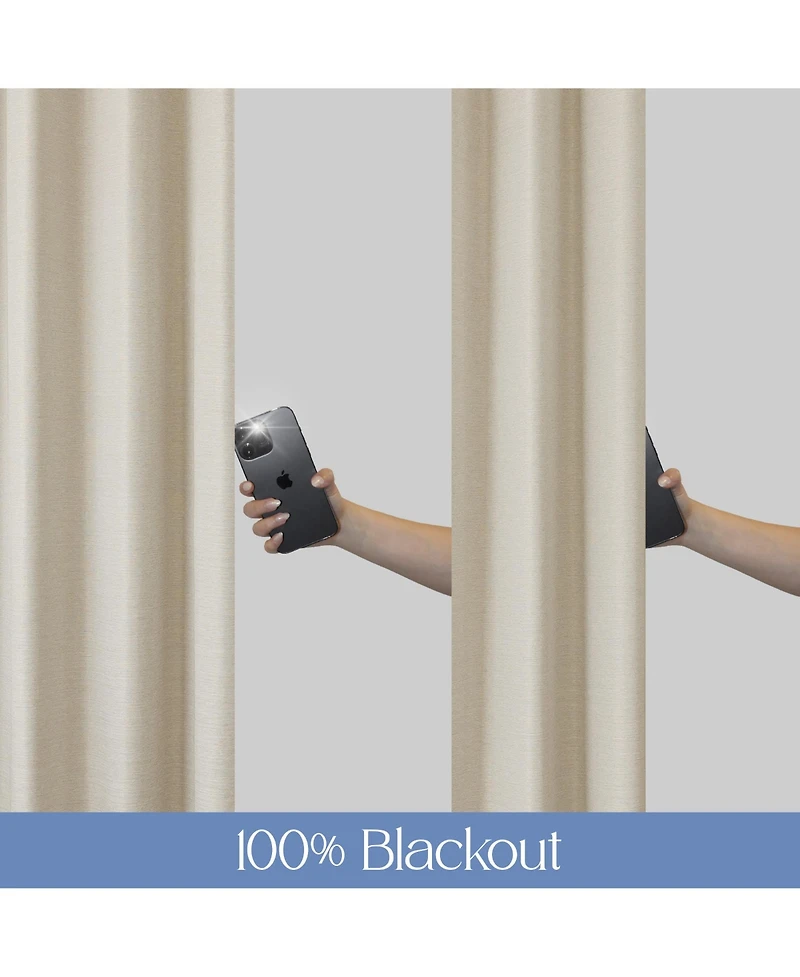 Brushed Serengeti Stria 100% Blackout Grommet Pair (2 panels