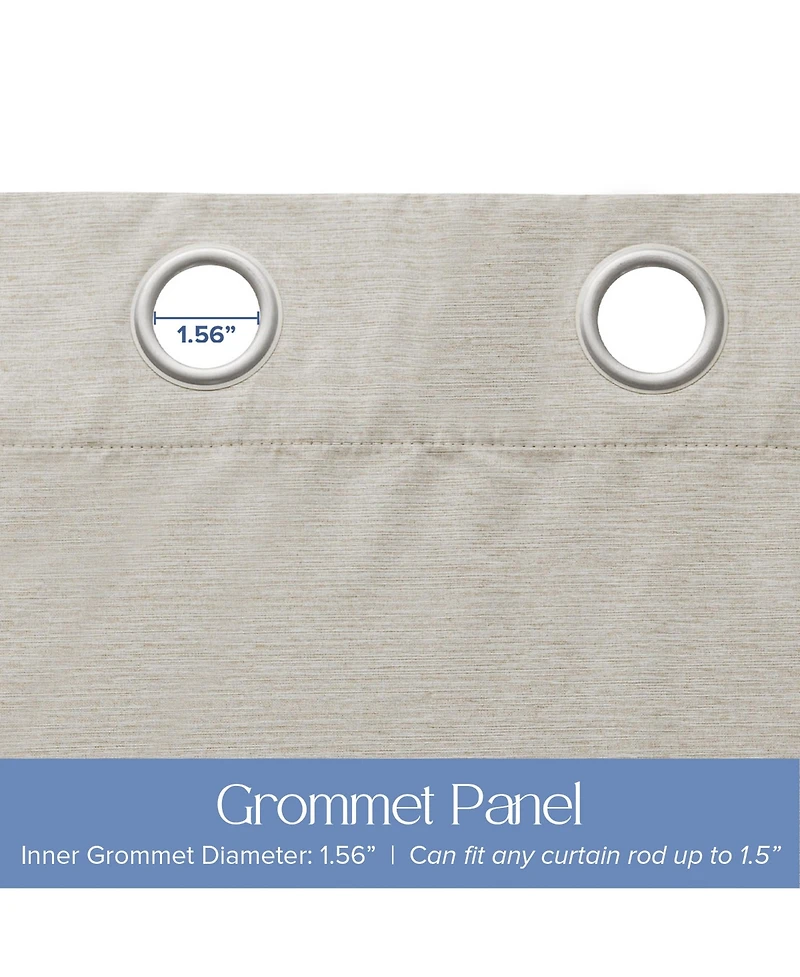 Brushed Serengeti Stria 100% Blackout Grommet Pair (2 panels