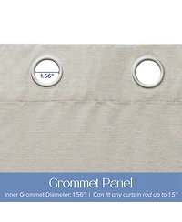 Brushed Serengeti Stria 100% Blackout Grommet Pair (2 panels