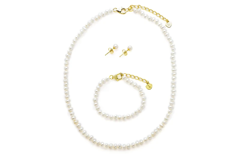 Lily Nily Girls Freshwater Pearl Set - Necklace, Bracelet, Earrings