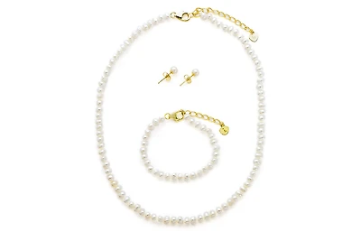 Lily Nily Girls Freshwater Pearl Set - Necklace, Bracelet, Earrings