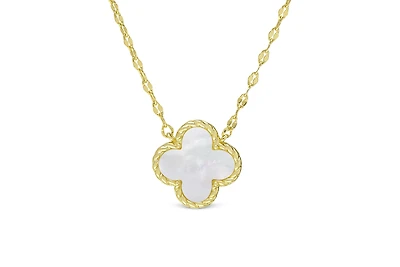 Lily Nily Girls Mother of Pearl Clover Necklace