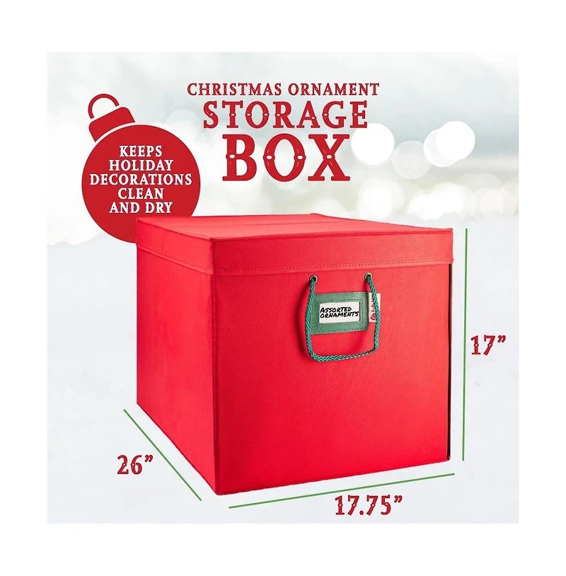 Florida Brands Christmas Ornament Storage Box with Dividers and 4 Removable Trays Stores up to 96-3" Ornaments