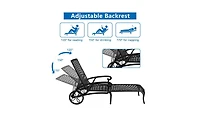 Slickblue Adjustable Cast Aluminum Lying Bed for Courtyards Stylish and Comfortable Outdoor Relaxation