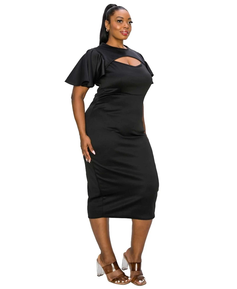 L I V D Plus Millie Cutout Flutter Dress