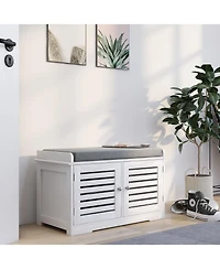 Streamdale Modern Shoe Organizer Bench with Two-Compartment Storage