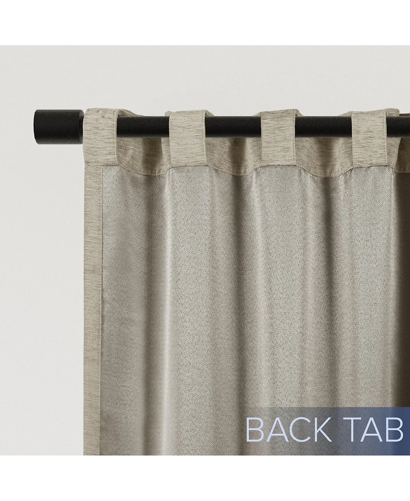 Chenille Solid Room Darkening Back Tab Curtain Panel