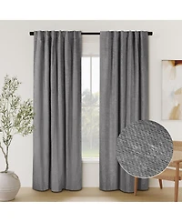 Chenille Solid Room Darkening Back Tab Curtain Panel
