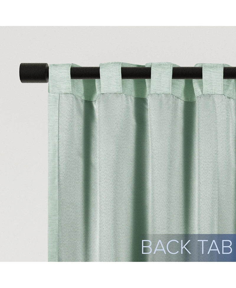 Chenille Solid Room Darkening Back Tab Curtain Panel