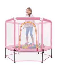 Slickblue 55" Toddlers Trampoline with Safety Enclosure Net & Balls