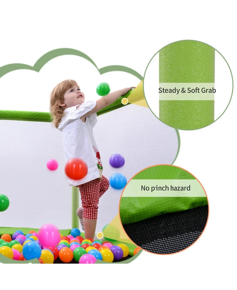 Slickblue 55" Toddlers Trampoline with Safety Enclosure Net & Balls