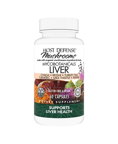 Host Defense MycoBotanicals Liver Capsules - Liver Health Supplement with Milk Thistle & Turmeric Root
