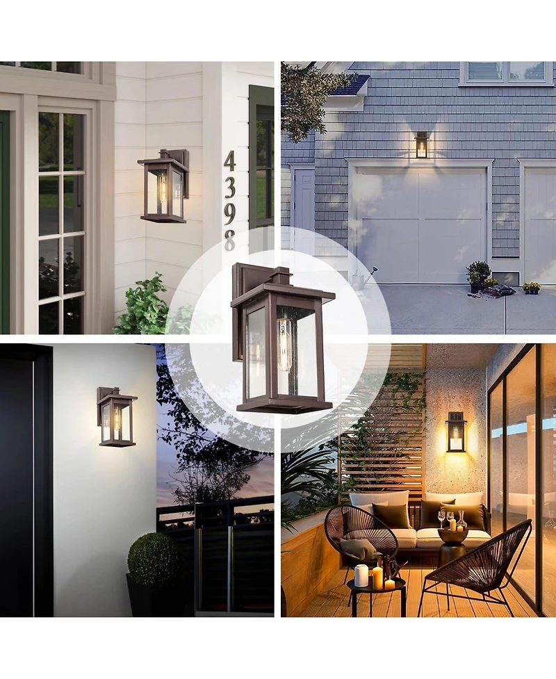 Flynama 1 Set Oil Rubbed Bronze not Motion Sensing Outdoor Hardwired Wall Lantern Sconce with No Bulbs Included