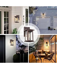 Flynama 1 Set Oil Rubbed Bronze not Motion Sensing Outdoor Hardwired Wall Lantern Sconce with No Bulbs Included