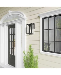 Flynama Black Not Motion Sensing Outdoor Hardwired Wall Lantern Sconce with No Bulbs Included