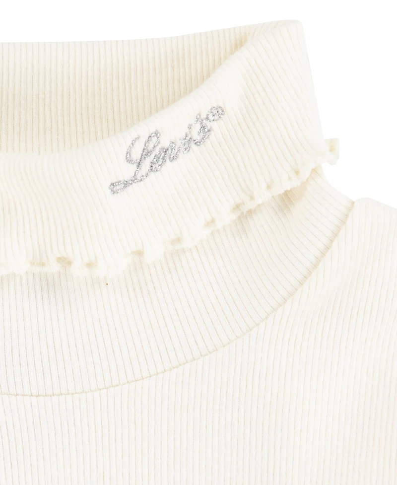 Levi's Little Girls 2-Piece Long Sleeve Top and Sparkle Tiered Skirtall Set