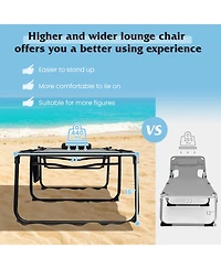 Inolait Sugift 4 Position Folding Lounge Chaise with Adjustable Backrest and Footrest