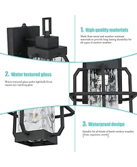 Flynama Dusk to Dawn Outdoor Hardwired Wall Lantern Sconce with No Bulbs Included