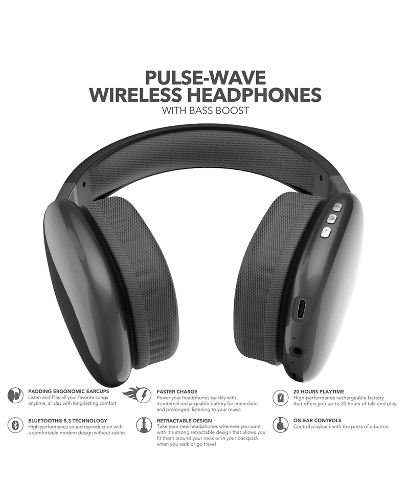 Rca Wave-56 Bluetooth Headphones, 40H Playtime, Hi-Res Audio