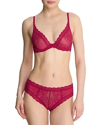 Natori Women's Feathers Lace Contour Underwire Plunge Bra 730023