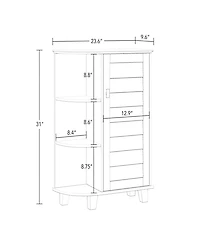 RiverRidge Home 36.63" Single Door Floor Cabinet with Side Shelves