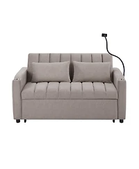 Streamdale Convertible Sofa Bed Loveseat with Usb Ports, Storage, and Phone Holder