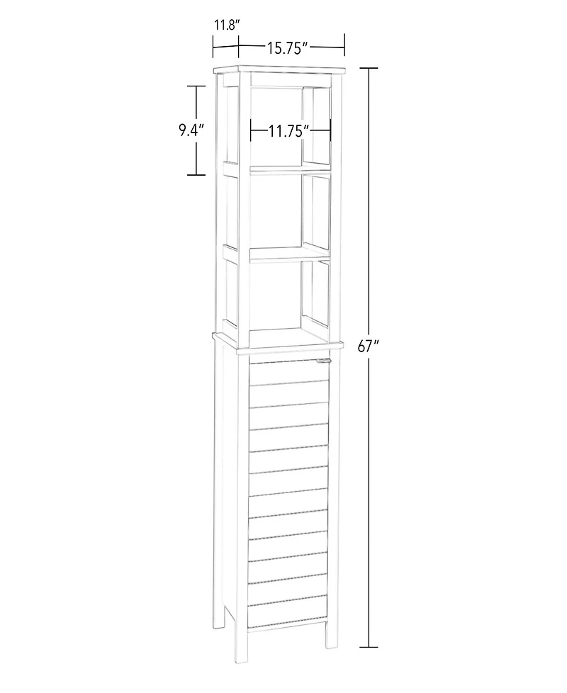 RiverRidge Home Madison Collection Linen Tower with Open Shelves