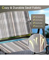 Sugift Set of 2 Patio Folding Sling Chairs Space-saving Dining Chair