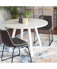 Streamdale 3-Piece Round Dining Set, Trestle Dining Table with 2 Stylish Chairs
