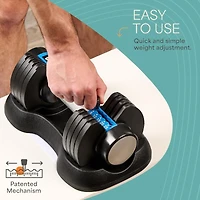 LifePro 25Lbs Adjustable Dumbbells - 6-in-1, Compact, Quick Adjust for Full Body Home Gym