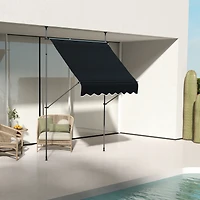 Outsunny 8' x 4' Retractable Awning, Non-Screw, Dark