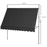 Outsunny 10' x 4' Retractable Awning, Non-Screw,