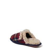 Dearfoams Kids Lil Bear Plaid Scuff House Slipper