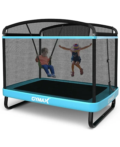 Gymax 6FT Recreational Kids Trampoline W/Swing Safety Enclosure Indoor/Outdoor Orange