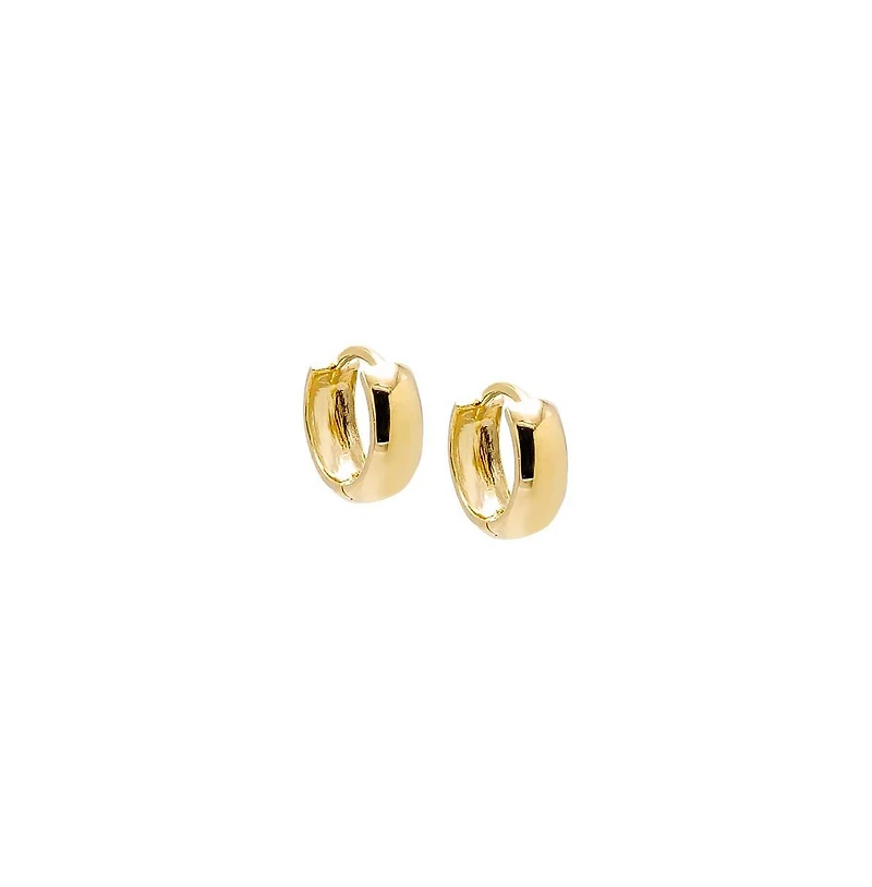 Wide Solid Cartilage Huggie Earring 14K