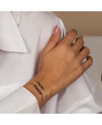 Solid Lowercase Mama Plate Cuban Chain Bracelet 14K