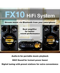 Philips Mini Hifi Stereo System with Bluetooth, Cd Player, Usb Direct, and Fm Radio - High-Power Compact Sound System for Home