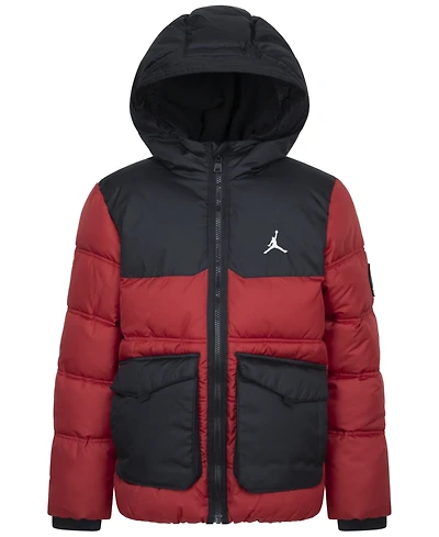 Jordan Big Boys Printed Full-Zip Hooded Puffer Jacket