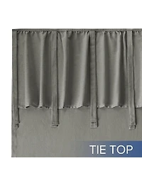 Awesome Home Recycled Cotton Blend Ruffle Tie Top Curtains Pair, Bleached Mauve, 52"×84"