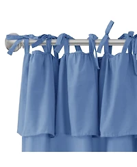 Awesome Home Recycled Cotton Blend Ruffle Tie Top Curtains Pair, Bleached Mauve, 52"×84"