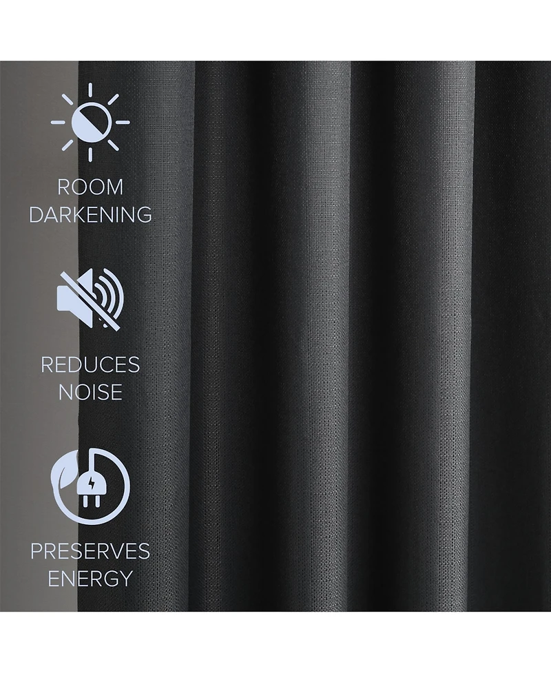 Textured Blackout Grommet Curtains Pair(2 panels