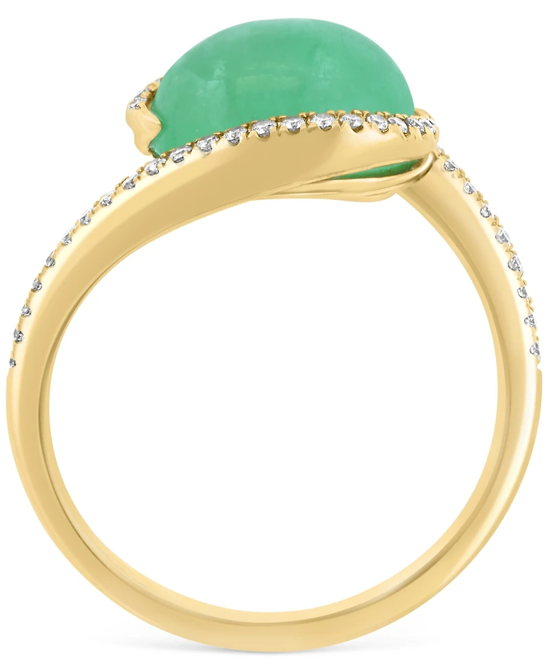 Effy Dyed Jade (3-3/4 ct. t.w.) & Diamond (1/6 ct. t.w.) Statement Ring in 14k Yellow Gold