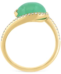 Effy Dyed Jade (3-3/4 ct. t.w.) & Diamond (1/6 ct. t.w.) Statement Ring in 14k Yellow Gold