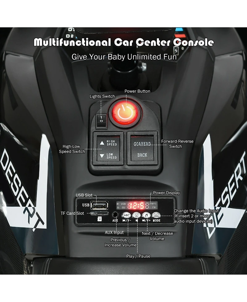 12V Kids Electric 4-Wheeler Atv with 2 Speeds and Led Lights