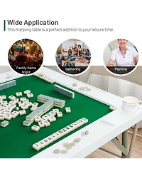 Sugift 4-Player Mahjong Game Table with Iron Frame