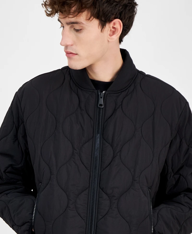 Hugo by Boss Men's Boho2421 Slim-Fit Onion-Quilted Bomber Jacket