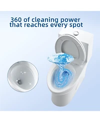 gaomon One-Piece Toilet,Dual Flush Elongated Toilet with Soft Close Seat, High-Efficiency Supply, White